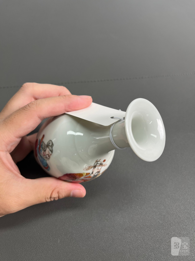 清道光  粉彩“加官进爵”图瓶 - 图8